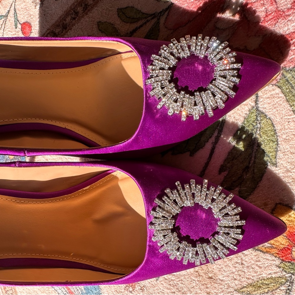 Express Violet Heels With Silver Embellishments - image 3
